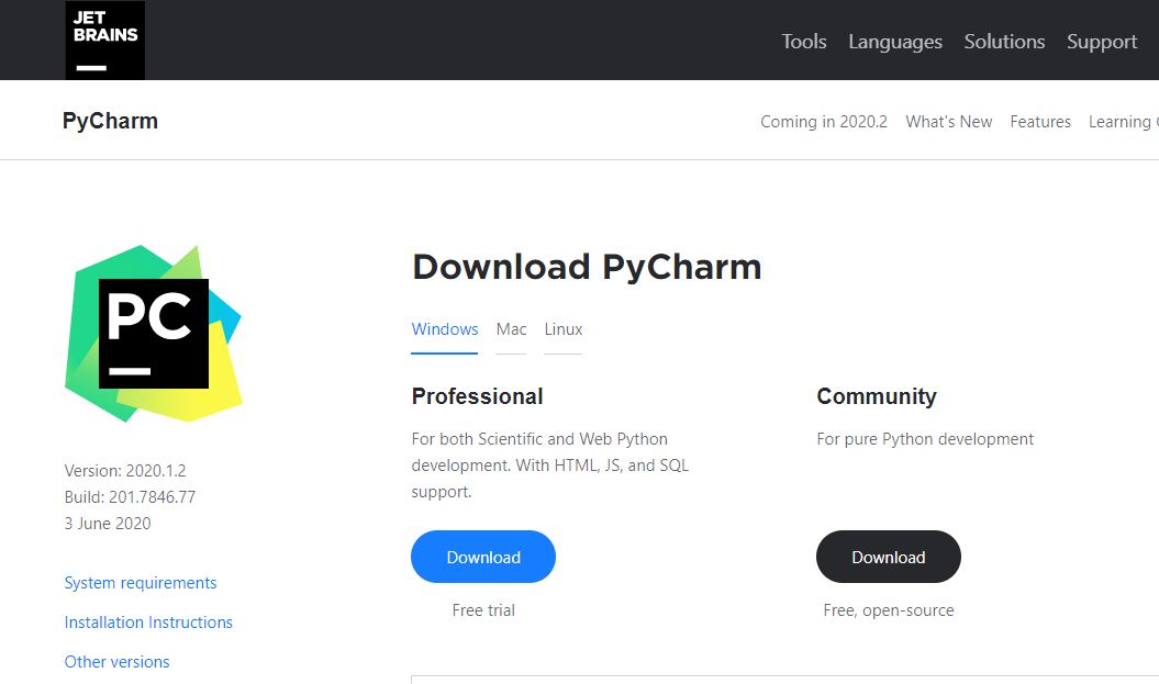 download install pycharm professional