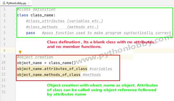 classes and object in python