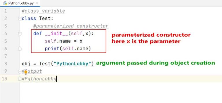 parameterized constructor