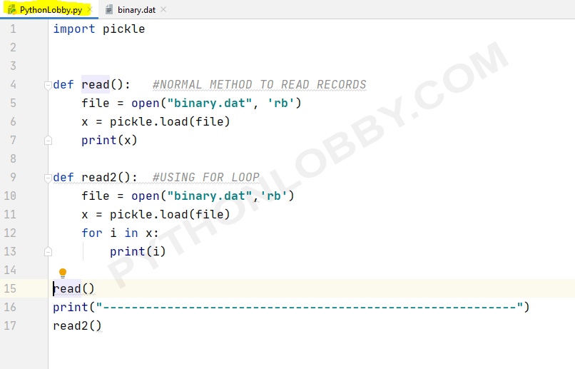 Reading data from Binary File in Python Programming