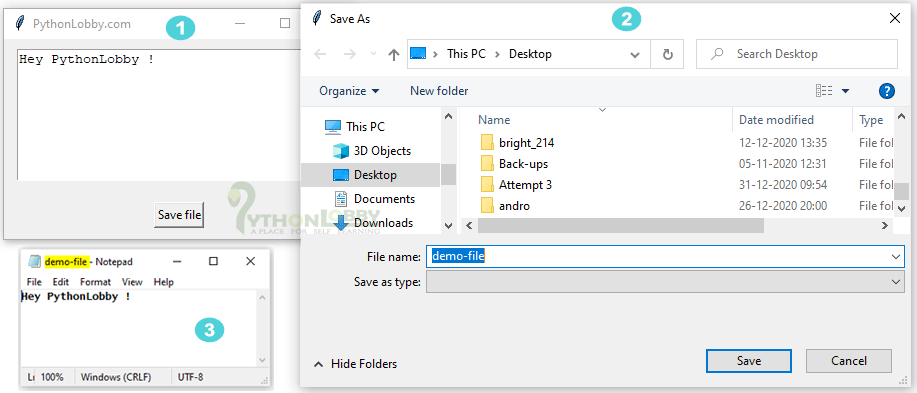 save file dialog in tkinter